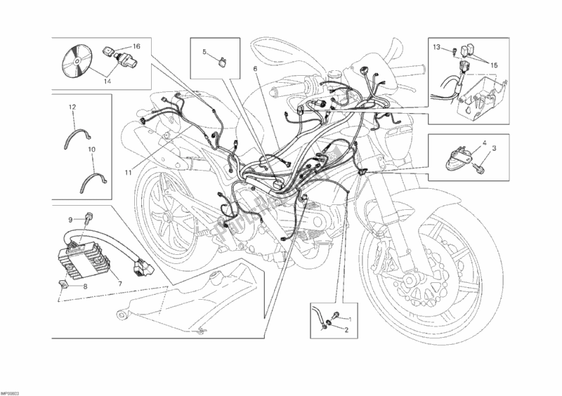 Toutes les pièces pour le Faisceau De Câblage du Ducati Monster 1100 S 2010